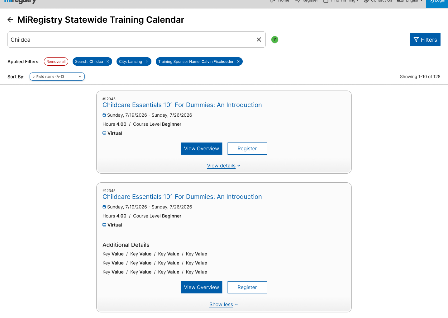 Result cards were visually modernized and surfaced action buttons above the collapsible content